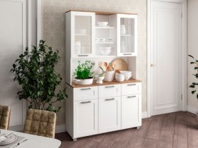 Буфет Катерини (дуб бельмунд/белое дерево) в Коченёво - kochenyovo.mebel-nsk.ru | фото