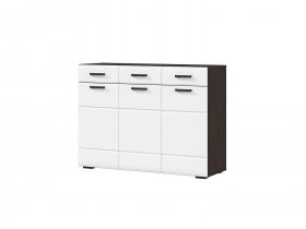 Комод 1200 КМ-01 Либерти (венге/белый глянец) в Коченёво - kochenyovo.mebel-nsk.ru | фото