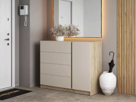 Комод Бостон  КМ-001 (дуб крафт серый/кашемир) в Коченёво - kochenyovo.mebel-nsk.ru | фото