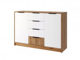 Комод КМ-002 Ивис (дуб крафт золотой/белый) в Коченёво - kochenyovo.mebel-nsk.ru | фото