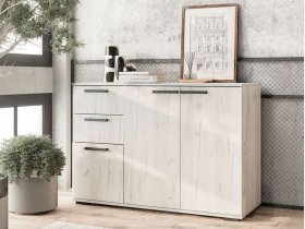 Комод Стандарт-3 NEW (дуб крафт белый) в Коченёво - kochenyovo.mebel-nsk.ru | фото