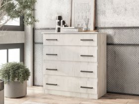 Комод Стандарт-6 NEW (дуб крафт белый) в Коченёво - kochenyovo.mebel-nsk.ru | фото
