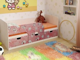 Кровать детская с ящиками 1,86 Минима Hello Kitty в Коченёво - kochenyovo.mebel-nsk.ru | фото