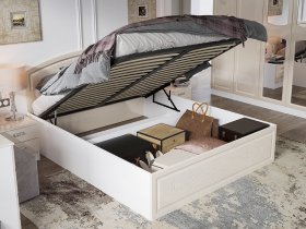 Кровать двуспальная 1,6 м Венеция КРМП-160 с подъемным механизмом в Коченёво - kochenyovo.mebel-nsk.ru | фото