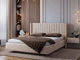 Кровать двуспальная 1,6м Диор (кашемир суфле (велюр)) в Коченёво - kochenyovo.mebel-nsk.ru | фото
