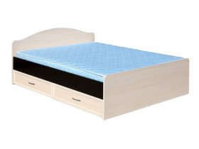 Кровать  двуспальная с ящиками 1,6м-1 (круглая спинка) в Коченёво - kochenyovo.mebel-nsk.ru | фото