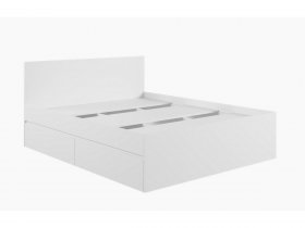 Кровать двуспальная с ящиками 1,6м Мадера-М1600 (белый) в Коченёво - kochenyovo.mebel-nsk.ru | фото