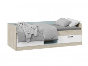 Кровать комбинированная «Оливер» Тип 1 401.003.000 (дуб крафт серый/белый/серо-голубой) в Коченёво - kochenyovo.mebel-nsk.ru | фото