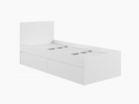 Кровать односпальная с ящиками 0,9м Мадера-М900 (белый) в Коченёво - kochenyovo.mebel-nsk.ru | фото