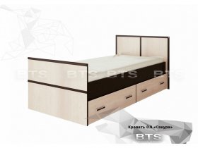 Кровать односпальная с ящиками 0,9м Сакура (BTS) в Коченёво - kochenyovo.mebel-nsk.ru | фото