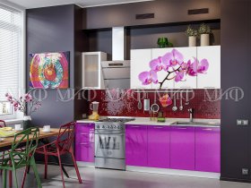 Кухонный гарнитур Орхидея (фиолетовый) в Коченёво - kochenyovo.mebel-nsk.ru | фото