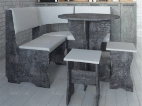Кухонный уголок Лотос  (цемент темный к/з White) в Коченёво - kochenyovo.mebel-nsk.ru | фото