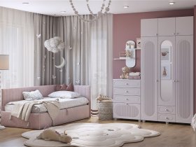Модульная детская Милана (белое дерево/сакура) в Коченёво - kochenyovo.mebel-nsk.ru | фото
