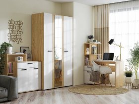 Модульная детская Санса (дуб сонома/белый) в Коченёво - kochenyovo.mebel-nsk.ru | фото