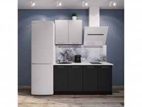 Модульная кухня Классика (белый глянец/черный) в Коченёво - kochenyovo.mebel-nsk.ru | фото
