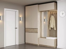 Модульная прихожая Бостон (дуб крафт серый/кашемир) в Коченёво - kochenyovo.mebel-nsk.ru | фото