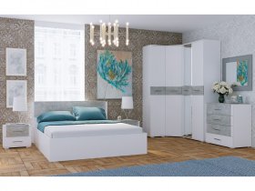 Модульная спальня Бьянка (белый/бетон) в Коченёво - kochenyovo.mebel-nsk.ru | фото