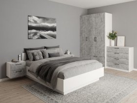 Модульная спальня Гамма (белый/цемент) в Коченёво - kochenyovo.mebel-nsk.ru | фото