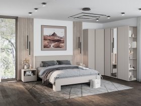 Модульная спальня Люмо (кашемир) в Коченёво - kochenyovo.mebel-nsk.ru | фото