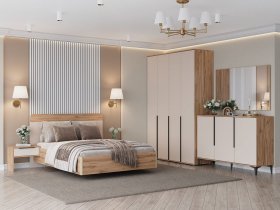 Модульная спальня Сицилия (дуб альпийский/тефия) в Коченёво - kochenyovo.mebel-nsk.ru | фото
