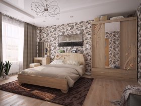 Модульная спальня Виктория-1 (дуб сонома) в Коченёво - kochenyovo.mebel-nsk.ru | фото