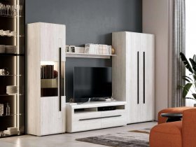 Модульная стенка Ницца (дуб витенберг) в Коченёво - kochenyovo.mebel-nsk.ru | фото