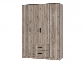 Шкаф четырехстворчатый Титан (дуб смоки) в Коченёво - kochenyovo.mebel-nsk.ru | фото