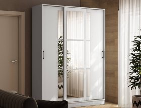 Шкаф-купе 1,6м «Стиль-2» (белый) в Коченёво - kochenyovo.mebel-nsk.ru | фото
