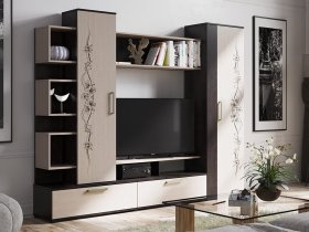 Стенка «Дакота» (венге/дуб молочный) в Коченёво - kochenyovo.mebel-nsk.ru | фото