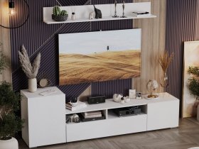 Стенка «Сильвия» (белый ясень) в Коченёво - kochenyovo.mebel-nsk.ru | фото