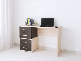Стол письменный Сити-2 (венге/дуб молочный) в Коченёво - kochenyovo.mebel-nsk.ru | фото