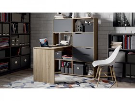 Стол письменный тип 7 (дуб сонома/графит серый) в Коченёво - kochenyovo.mebel-nsk.ru | фото