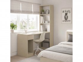 Стол письменный угловой «Лайт» 10.01 (сатин) в Коченёво - kochenyovo.mebel-nsk.ru | фото