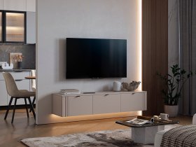 Тумба 2 Рич (кашемир/фрапучино матовый/черный) в Коченёво - kochenyovo.mebel-nsk.ru | фото