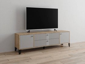 Тумба под ТВ Парус-10 (дуб крафт серый/серый) в Коченёво - kochenyovo.mebel-nsk.ru | фото