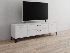 Тумба под ТВ Парус-13 (белый) в Коченёво - kochenyovo.mebel-nsk.ru | фото