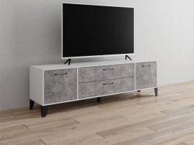 Тумба под ТВ Парус-13 (белый/ателье светлое) в Коченёво - kochenyovo.mebel-nsk.ru | фото