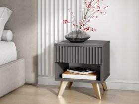 Тумба прикроватная Эккервуд (графит) в Коченёво - kochenyovo.mebel-nsk.ru | фото