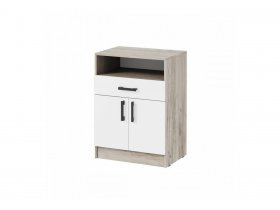 Тумба ТБ-1 Вега (дуб крафт серый/белый) в Коченёво - kochenyovo.mebel-nsk.ru | фото